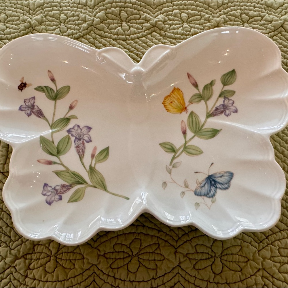 Lenox Butterfly Platter with Floral and Butterfly Design